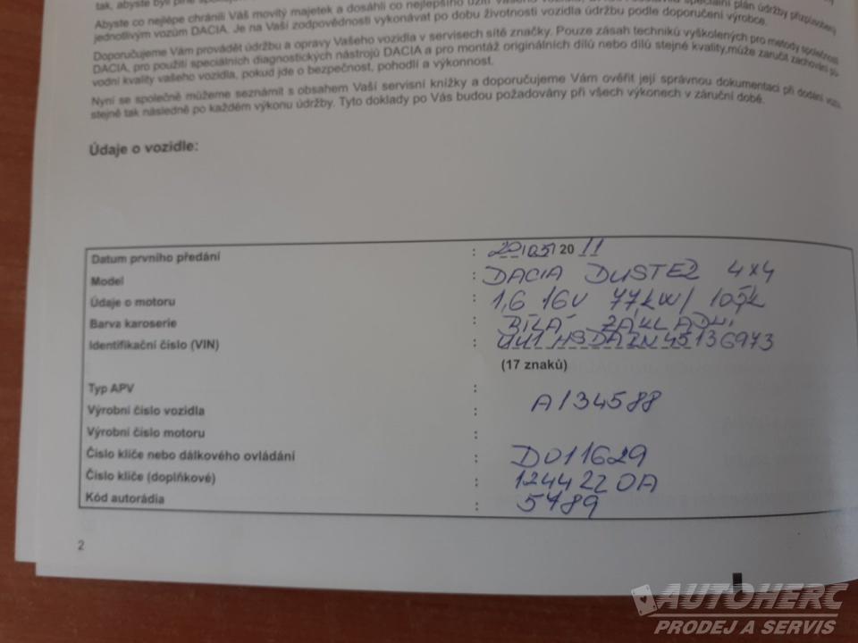 Dacia Duster 1.6 LPG 4x4 ČR