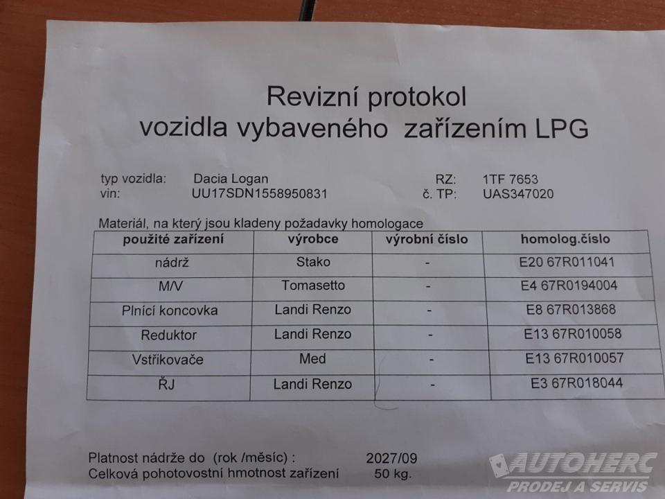 Dacia Logan 1.0 MCV LPG ČR