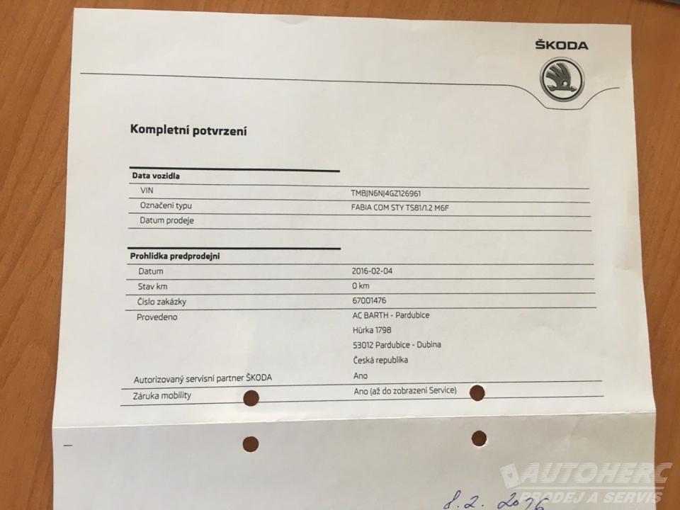 Škoda Fabia III Kombi 1.2 TSi Style