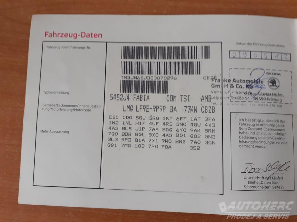 Škoda Fabia KOMBI 1.2 TSi