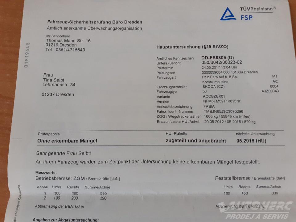 Škoda Fabia KOMBI 1.2 TSi