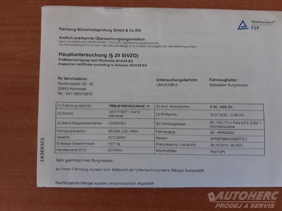 Škoda Octavia KOMBI 1.2 TSi