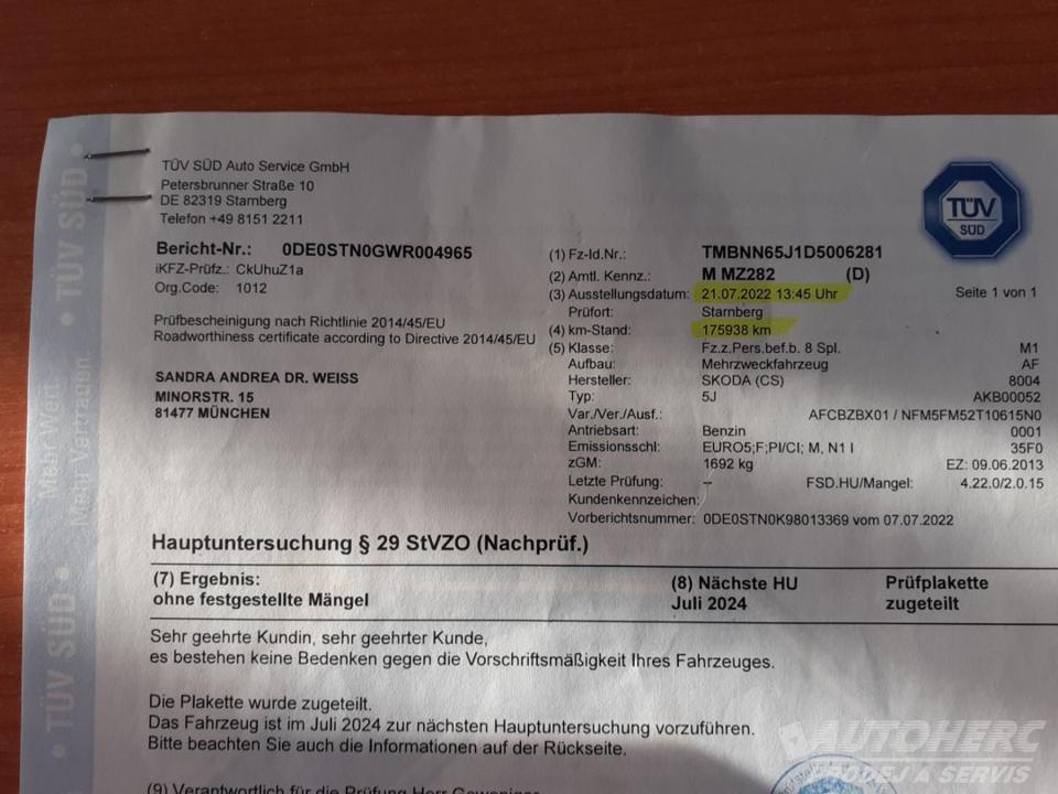 Škoda Roomster 1.2 TSi 77 Kw