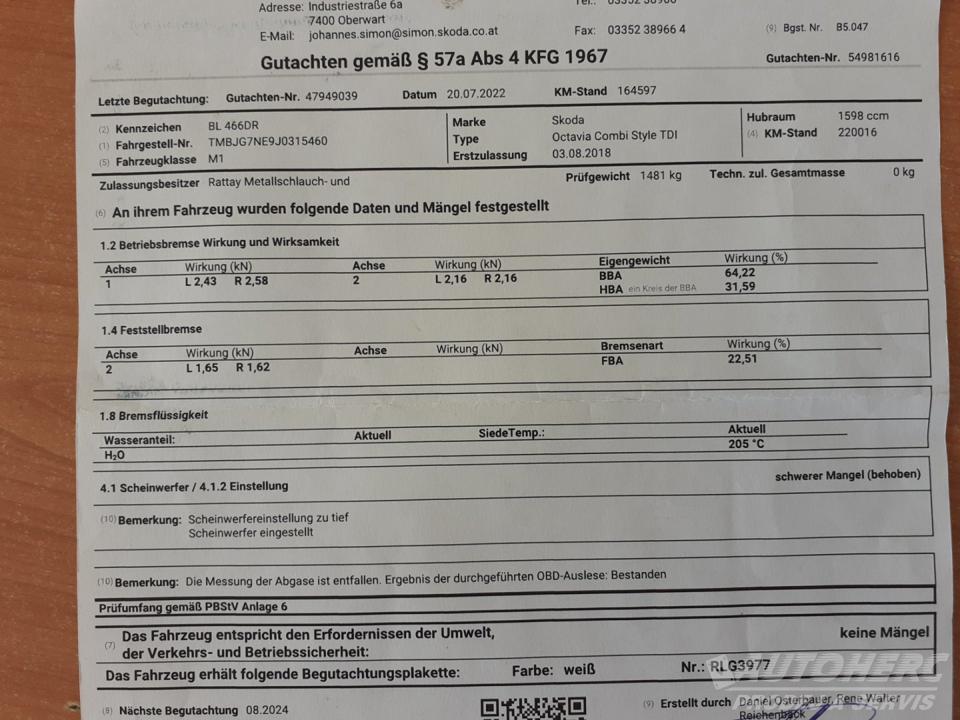 Škoda Octavia KOMBI 1.6 TDi