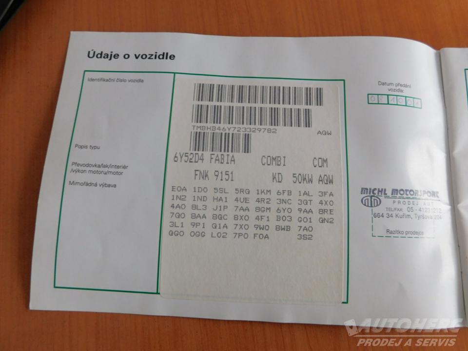 Škoda Fabia Kombi 1.4 MPi