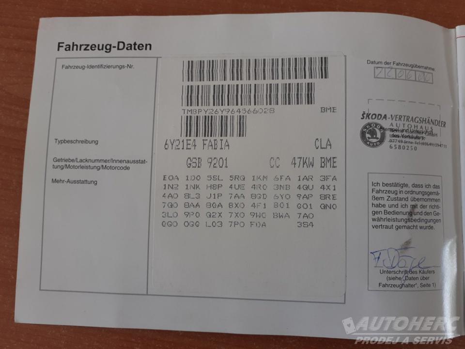 Škoda Fabia 1.2 HTP KLIMA