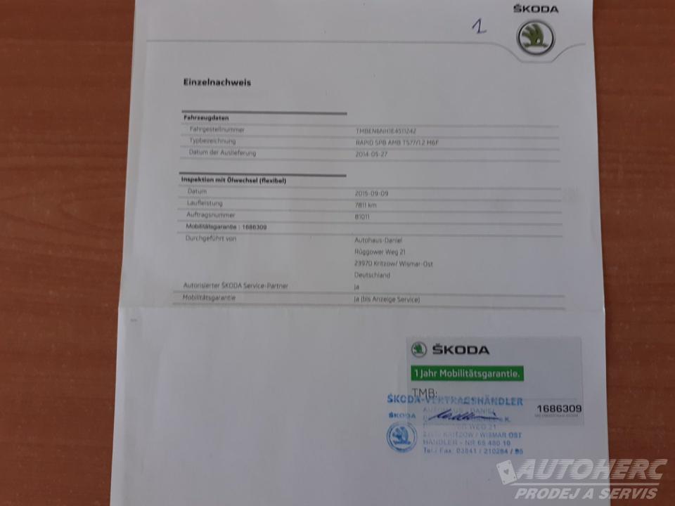 Škoda Rapid 1.2 TSi 77 kW