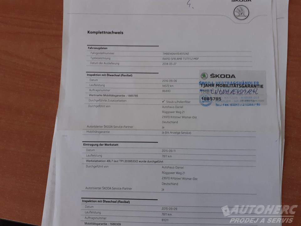 Škoda Rapid 1.2 TSi 77 kW