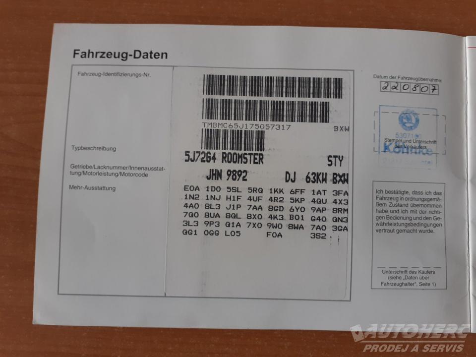 Škoda Roomster 1.4 16V KLIMA ,TZ