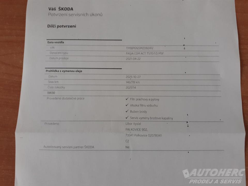 Škoda Fabia KOMBI 1.0 TSi ČR