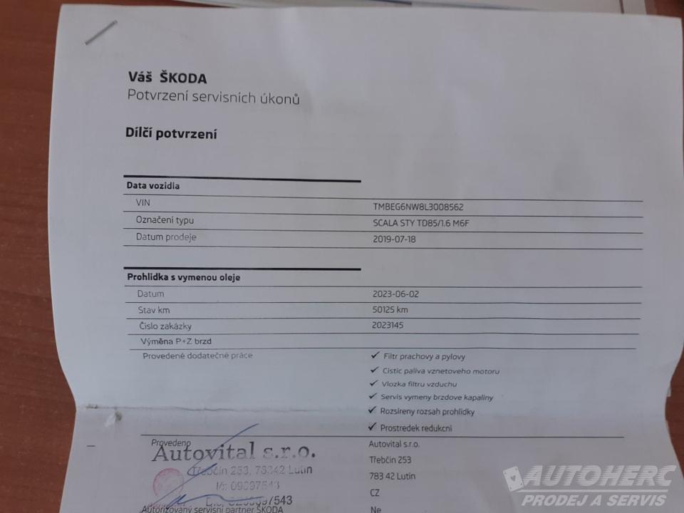 Škoda Scala 1.6  TDi 85 kW