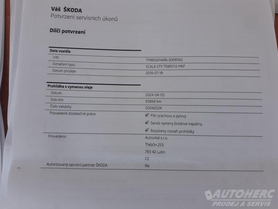 Škoda Scala 1.6  TDi 85 kW