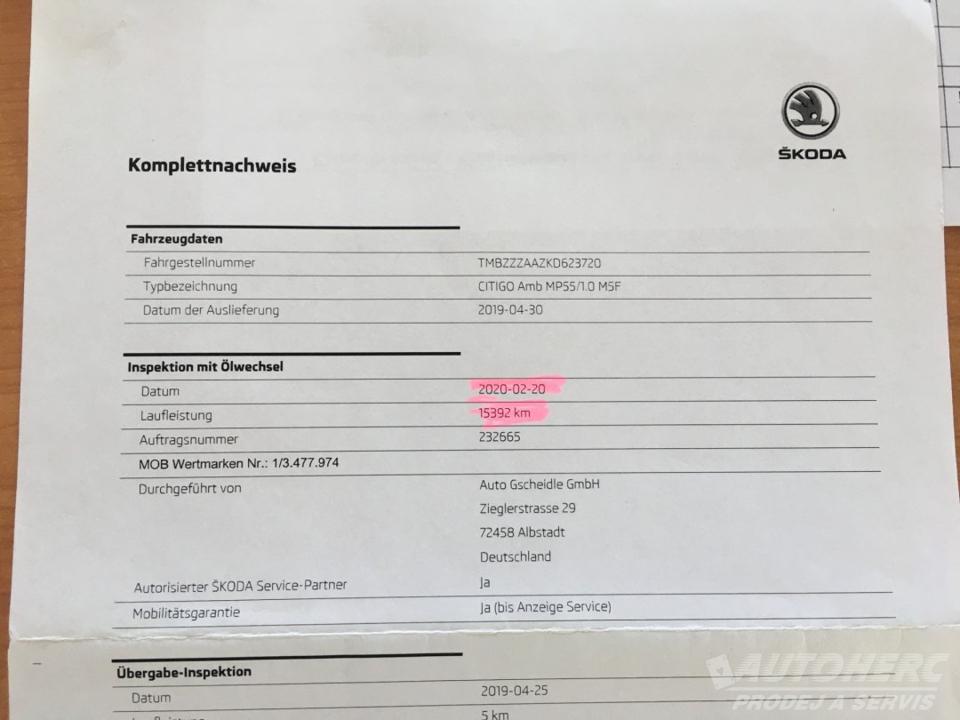 Škoda Citigo 1.0 MPi 55 kW CLEVER