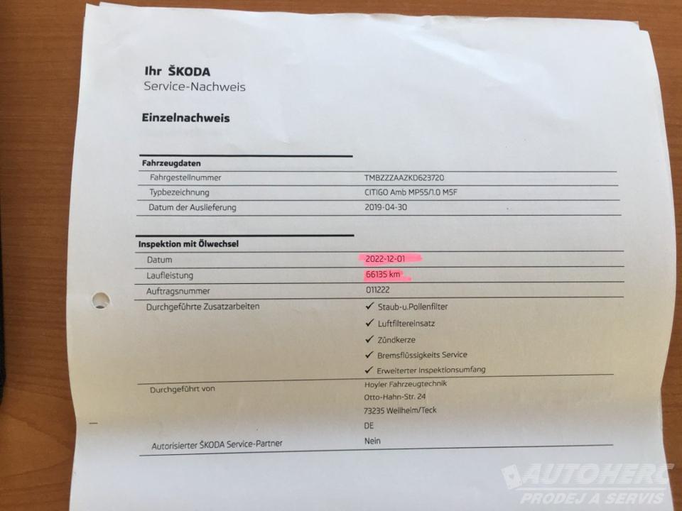 Škoda Citigo 1.0 MPi 55 kW CLEVER