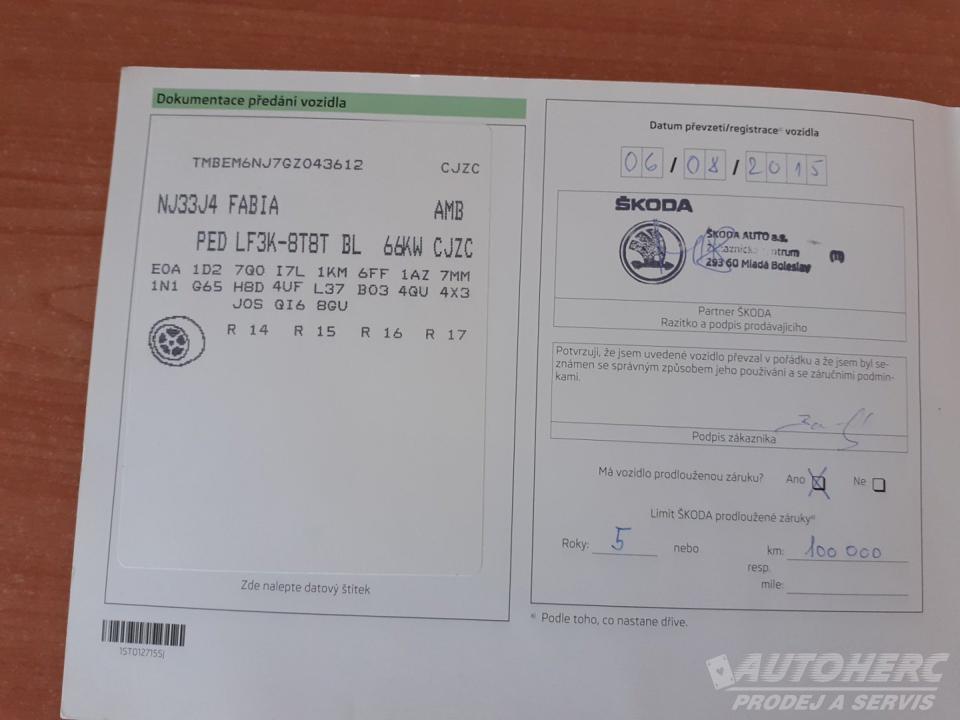 Škoda Fabia 1.2 TSi AMB 66Kw