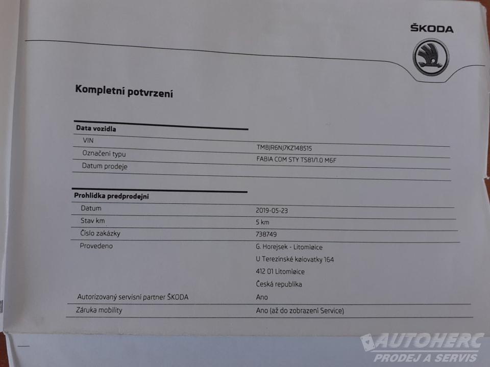 Škoda Fabia III Kombi 1.0 TSi 81KW