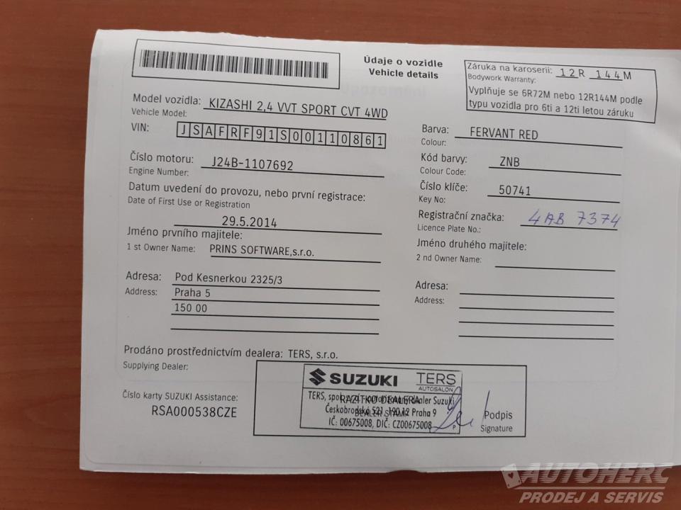 Suzuki Kizashi 2.4 i 4X4 ČR