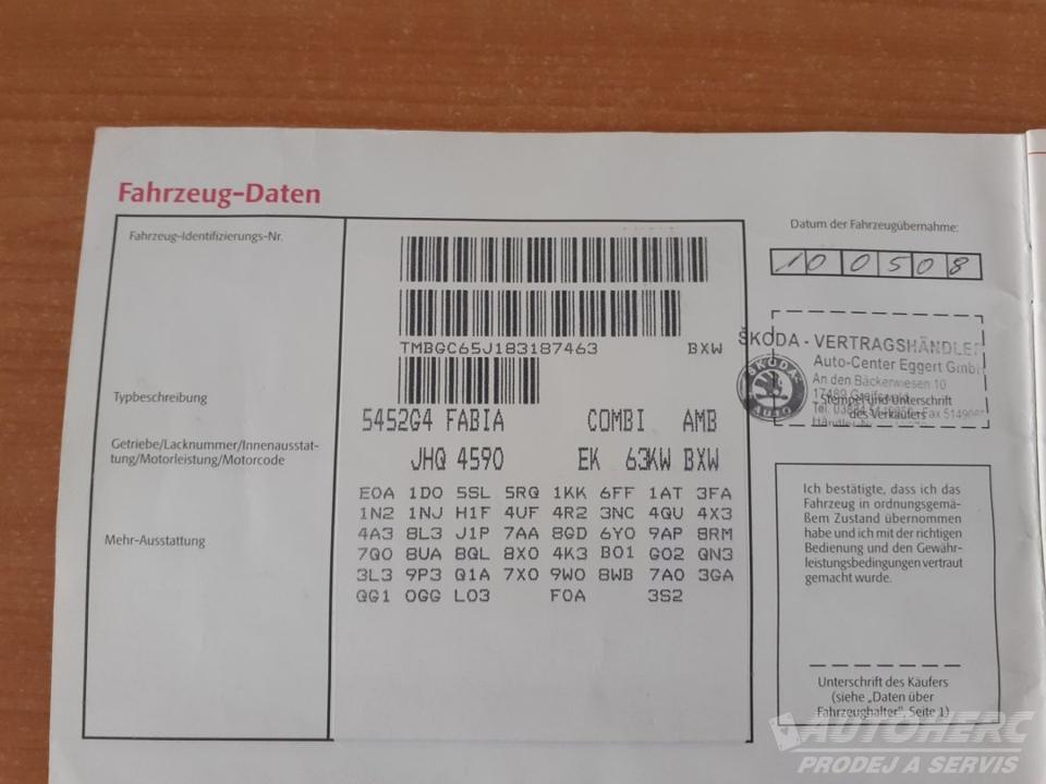Škoda Fabia II KOMBI  1.4 16V