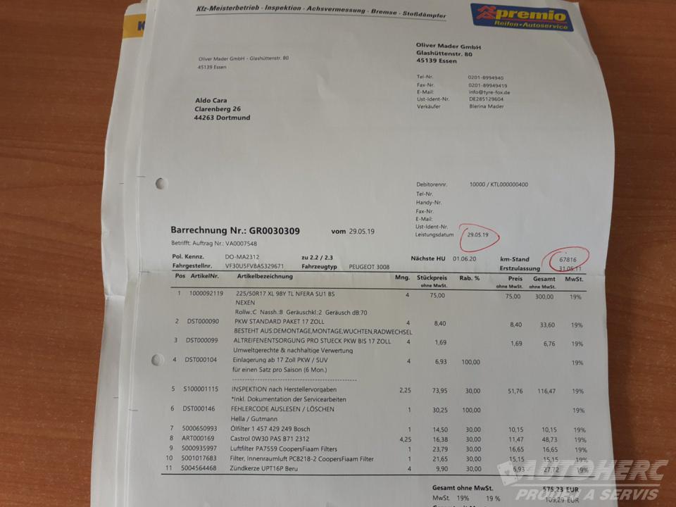 Peugeot 3008 1.6 i  16V 115Kw