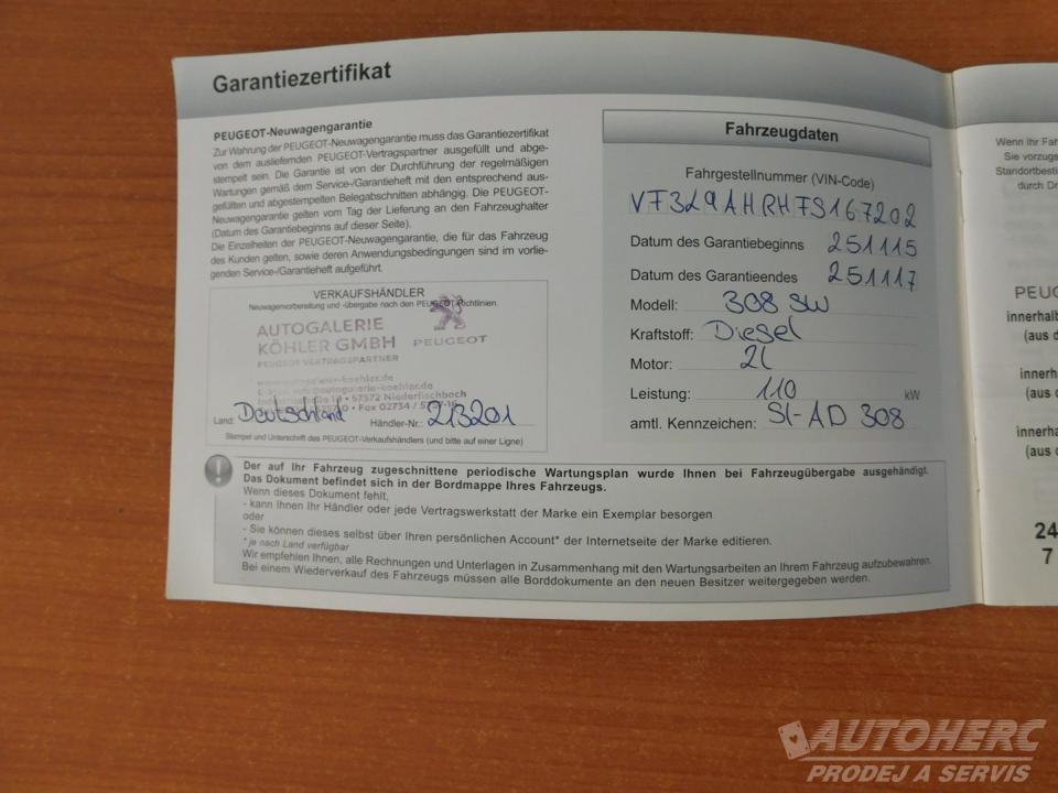 Peugeot 308 KOMBI 2.0 HDi