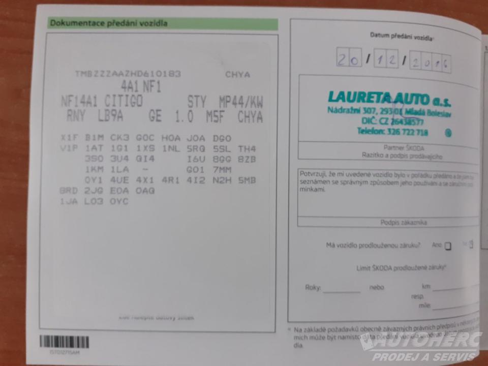 Škoda Citigo 1.0 MPi ČR