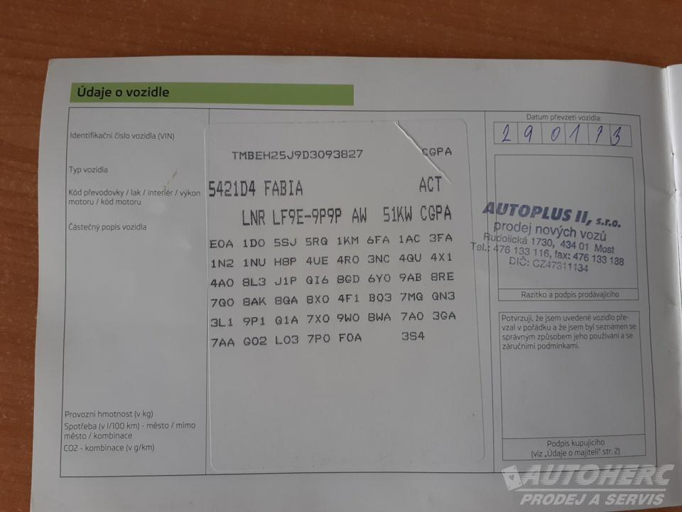 Škoda Fabia 1.2 HTP ČR