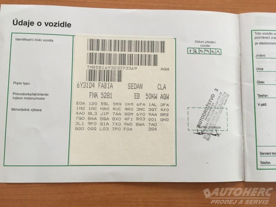 Škoda Fabia 1.4 MPi 50kW