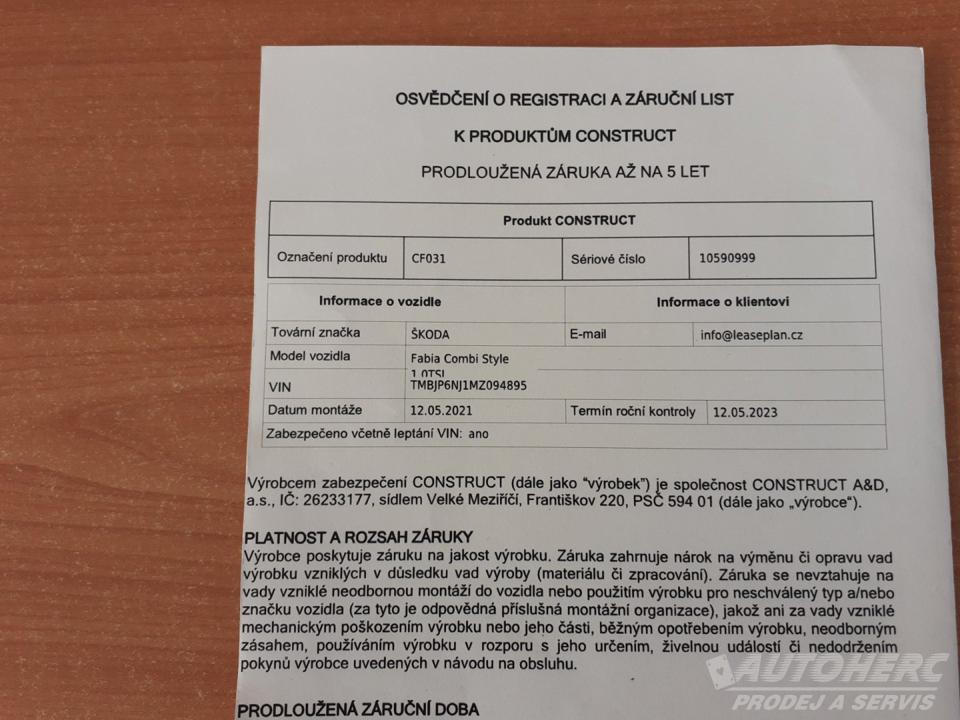 Škoda Fabia KOMBI 1.0 TSi STYLE