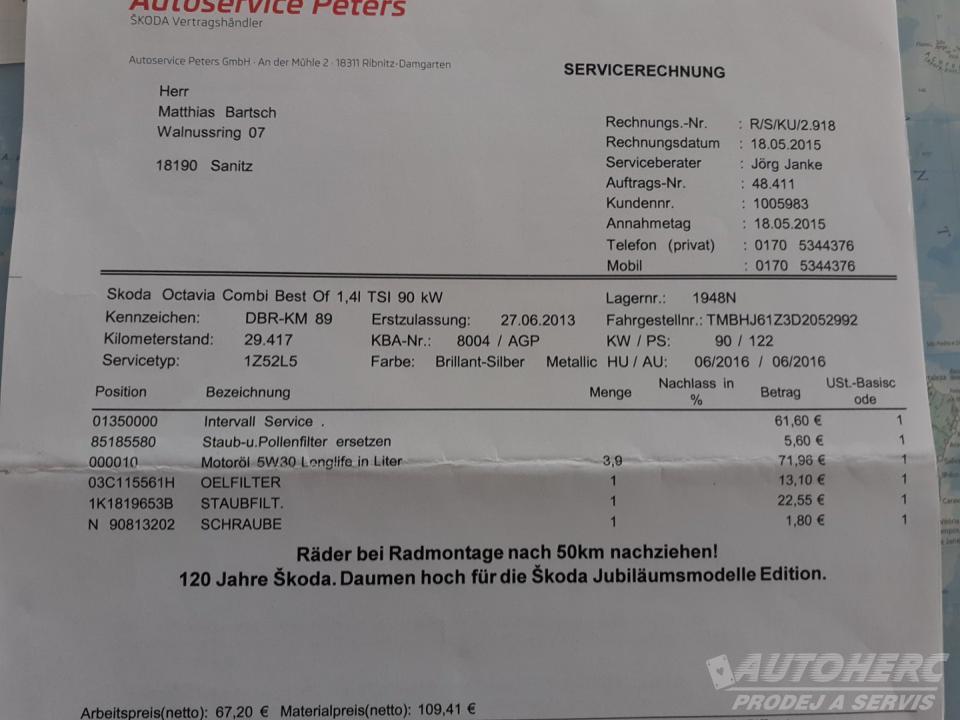 Škoda Octavia II Kombi 1.4 TSi 90kW