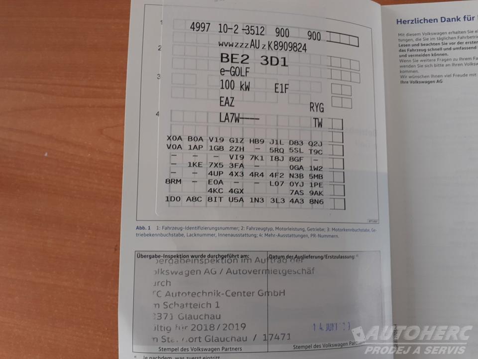 Volkswagen e-Golf VII 100Kw  ELEKTRO