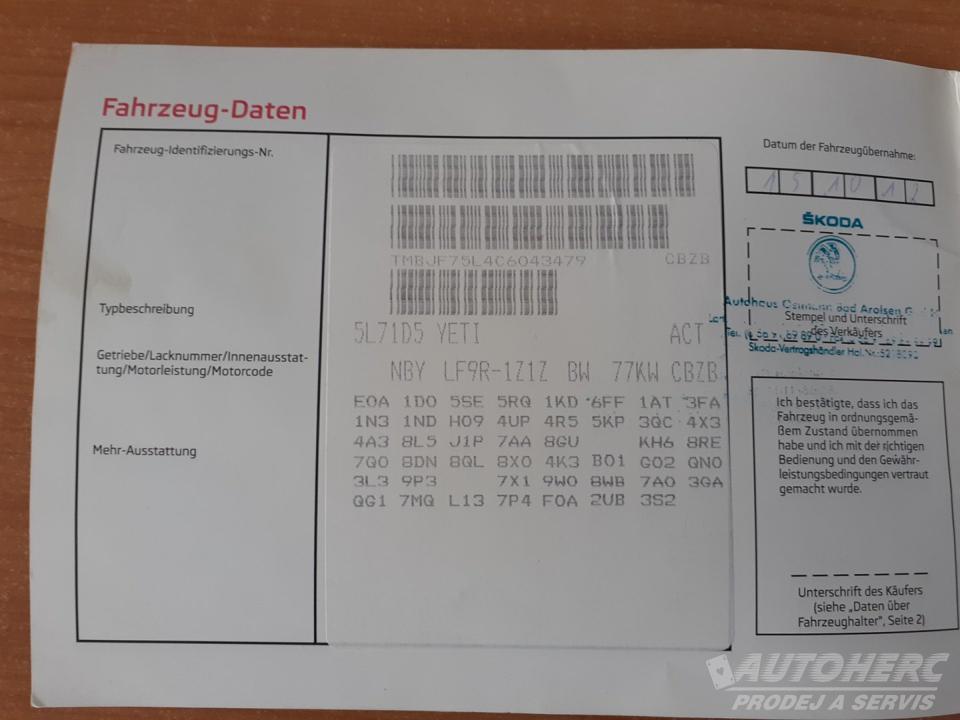 Škoda Yeti 1.2 TSi  77kw