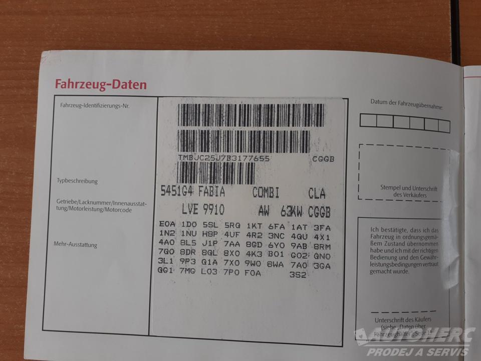 Škoda Fabia KOMBI 1.4 16V