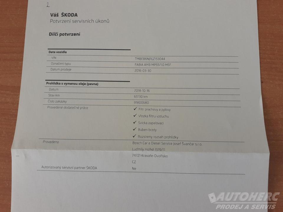 Škoda Fabia III 1.0 MPi LPG