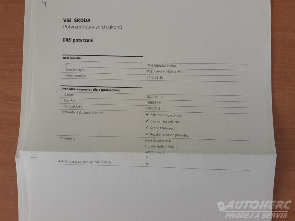 Škoda Fabia III 1.0 MPi LPG