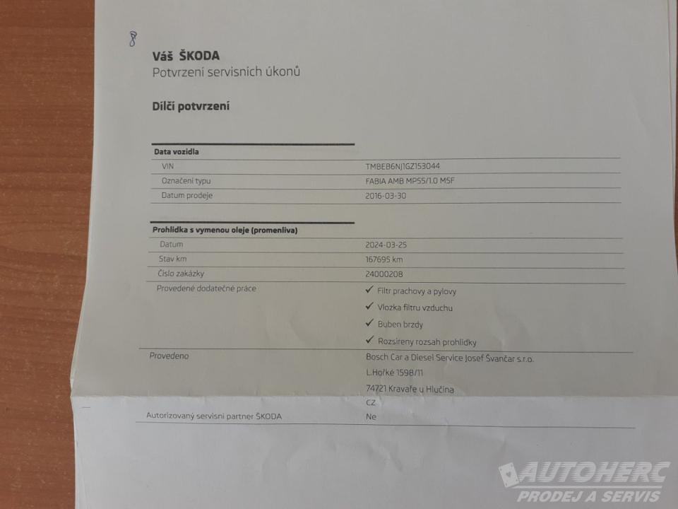 Škoda Fabia III 1.0 MPi LPG