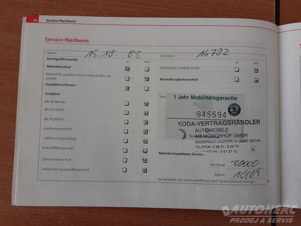Škoda Fabia KOMBI 1.4 16V  59 KW