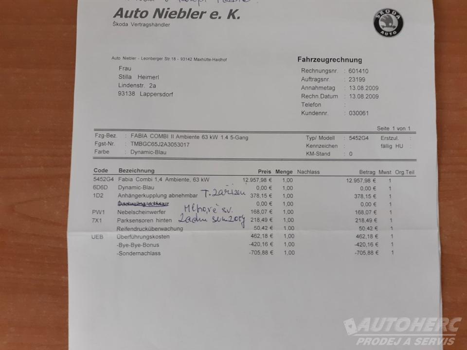 Škoda Fabia KOMBI 1.4 16V