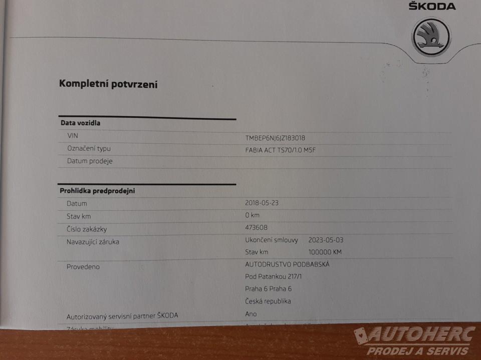 Škoda Fabia 1.0 TSI ČR