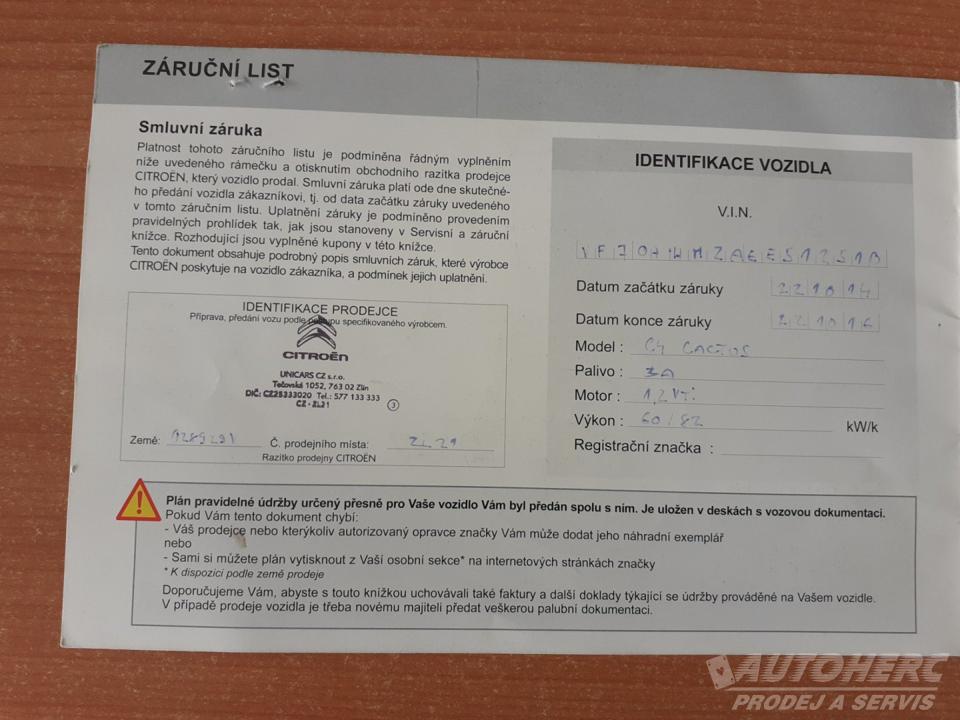 Citroën C4 Cactus 1.2 PT  KAMERA  ČR