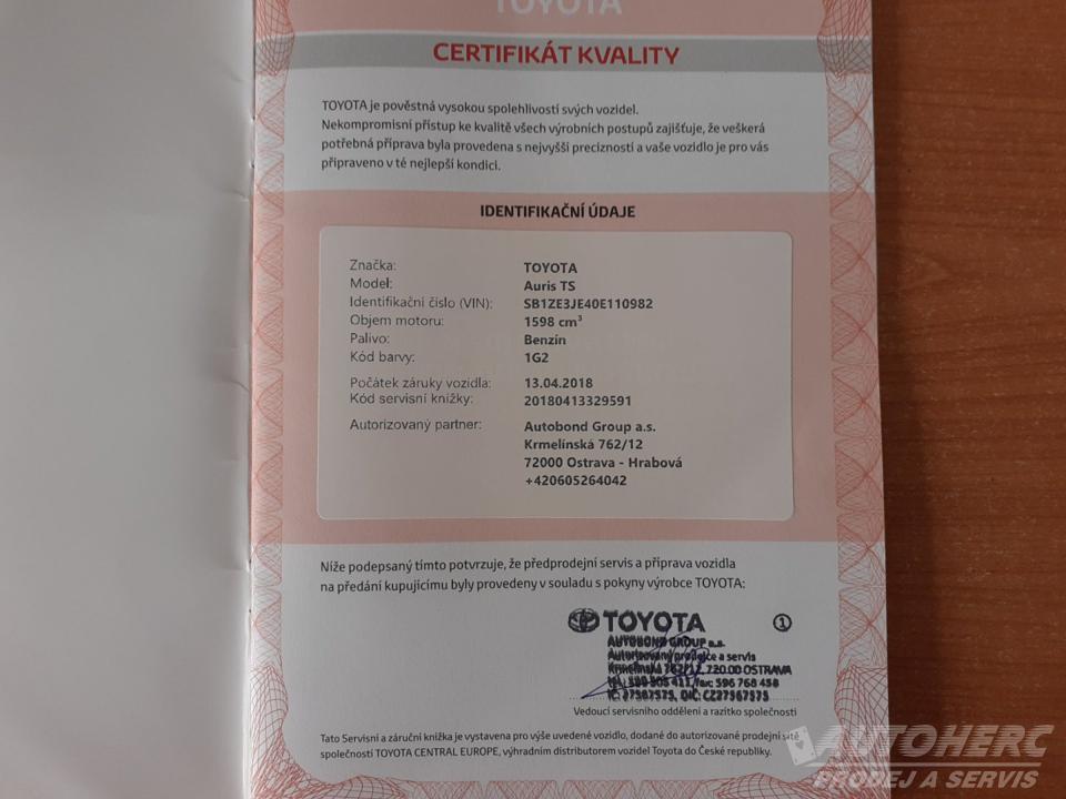 Toyota Auris 1.6 i Valvematic  AUTOMAT