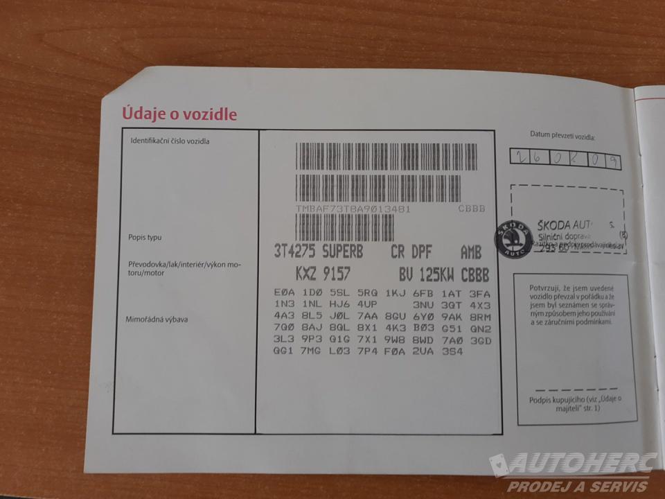 Škoda Superb 2.0 TDi  ČR