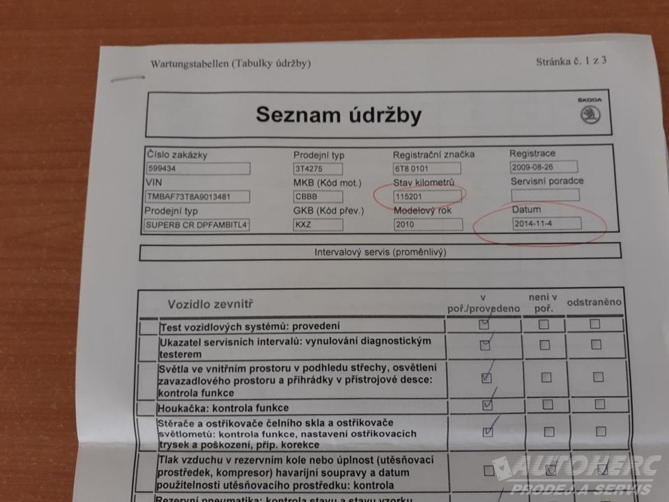 Škoda Superb 2.0 TDi  ČR